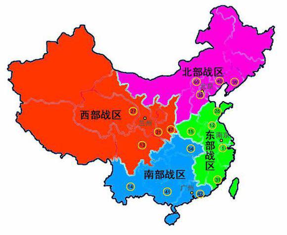 中国五大战区及其涵盖的省份与地区概述，中国五大战区及其涵盖地域概览