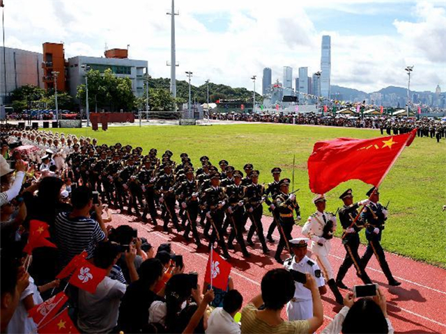 热烈庆祝中国人民解放军驻香港部队阅兵仪式——展现新时代风采与力量，中国人民解放军驻香港部队阅兵仪式，展现新时代风采与力量