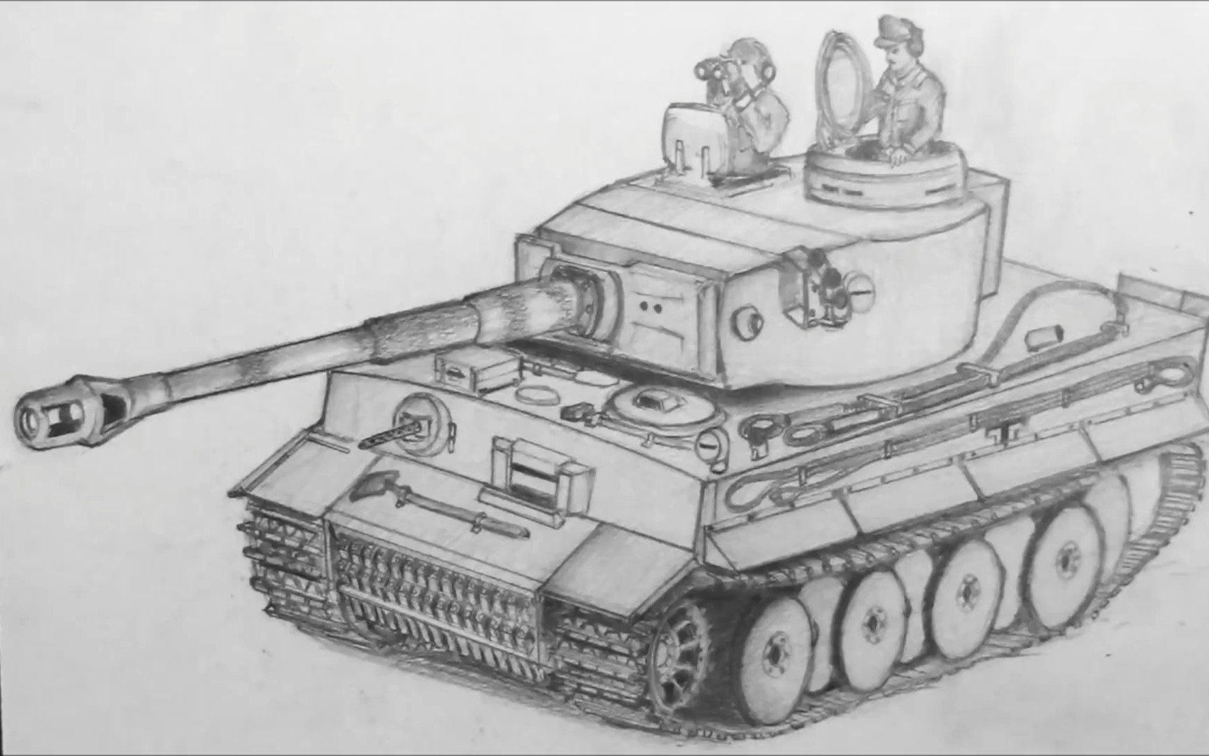 画一辆虎式坦克，从想象到画布上的战争巨兽，从想象到画布，绘制虎式坦克的战争巨兽形象
